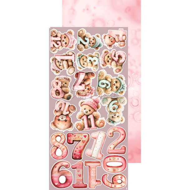 Craft O' Clock - Blok 15 x 30 cm - Baby Girl Universe / Pigebarn - Extra Set - Klippeark