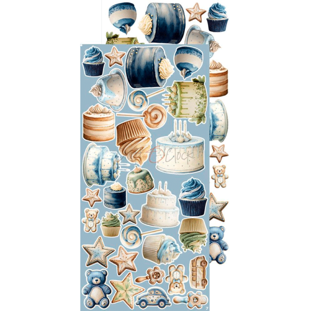 Craft O' Clock - Blok 15 x 30 cm - Baby Boy Universe / Drengebarn - Extras Set Mix - Klippeark