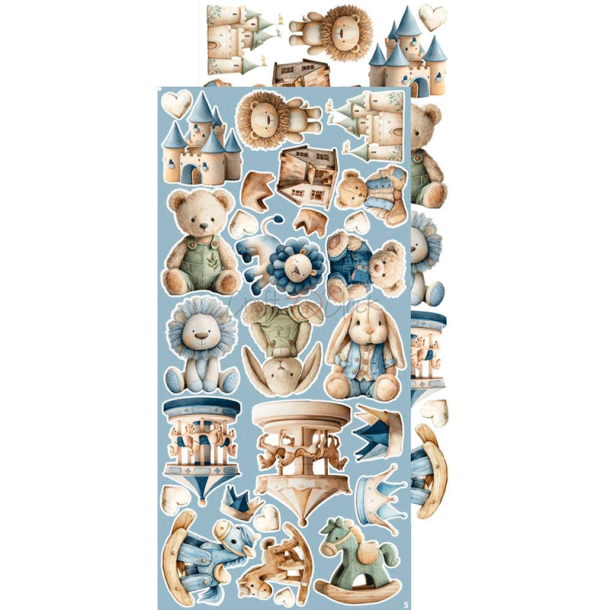 Craft O' Clock - Blok 15 x 30 cm - Baby Boy Universe / Drengebarn - Extras Set Mix - Klippeark