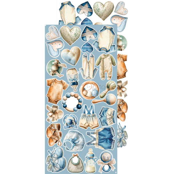 Craft O' Clock - Blok 15 x 30 cm - Baby Boy Universe / Drengebarn - Extras Set Mix - Klippeark