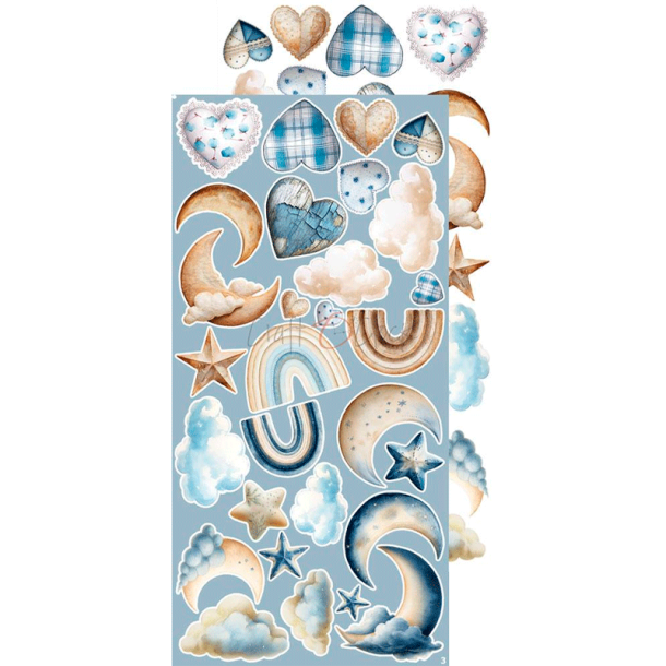 Craft O' Clock - Blok 15 x 30 cm - Baby Boy Universe / Drengebarn - Extras Set Mix - Klippeark