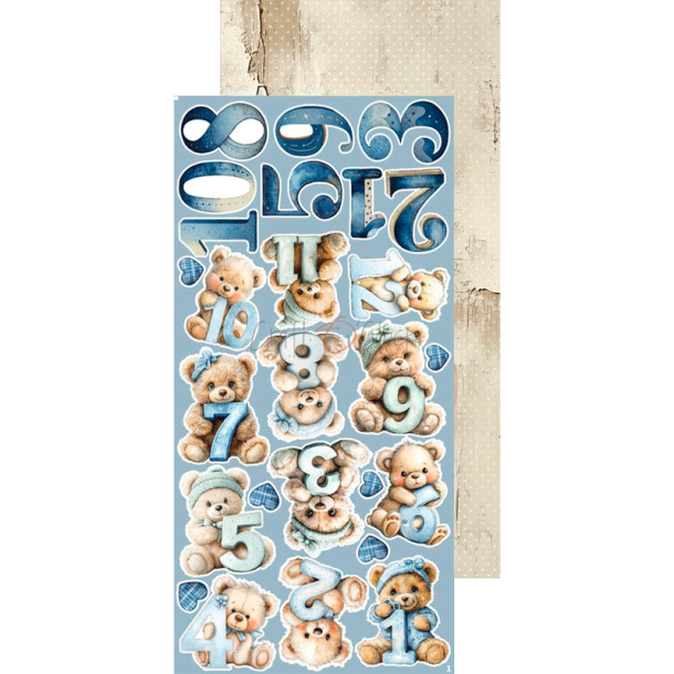 Craft O' Clock - Blok 15 x 30 cm - Baby Boy Universe / Drengebarn - Extras Set Mix - Klippeark