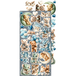 Craft O' Clock - Blok 15 x 30 cm - Baby Boy Universe / Drengebarn - Extras Set Mix - Klippeark