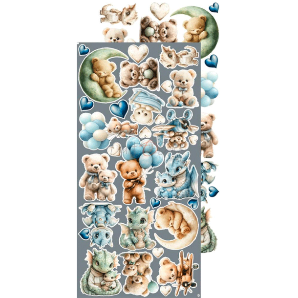 Craft O' Clock - Blok 15 x 30 cm - Baby Boy Universe / Drengebarn - Extras Set Mix - Klippeark