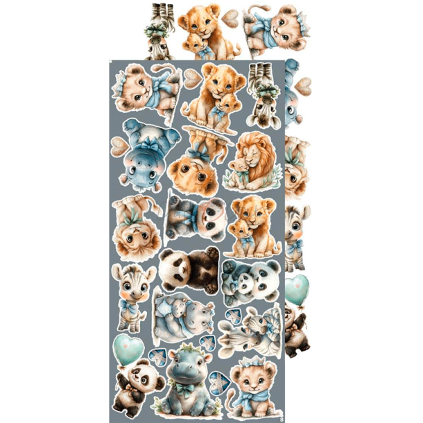 Craft O' Clock - Blok 15 x 30 cm - Baby Boy Universe / Drengebarn - Extras Set Mix - Klippeark