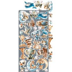 Craft O' Clock - Blok 15 x 30 cm - Baby Boy Universe / Drengebarn - Extras Set Mix - Klippeark