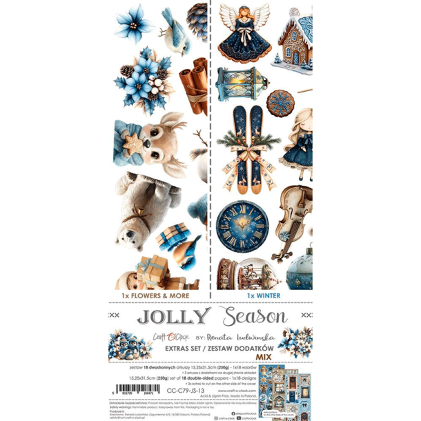 Craft O' Clock - Blok 15 x 30cm - Jolly Season / Gldelig sson - Ekstra st mix
