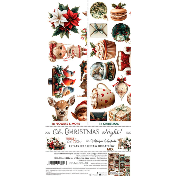 Craft O' Clock - Blok 15 x 30cm - Oh, Christmas Night / Julenat - Ekstra st mix