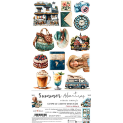 Craft O' Clock - Blok 15x30cm - Summer Adventures - Extras Set - Chill / Sommereventyr - Afslapning