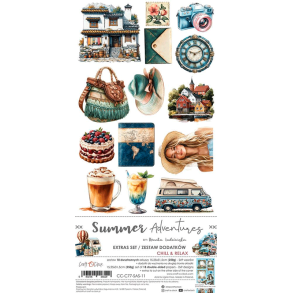 Craft O' Clock - Blok 15x30cm - Summer Adventures - Extras Set - Chill / Sommereventyr - Afslapning