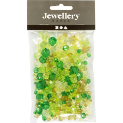 Facetperler - Gr�n glitter