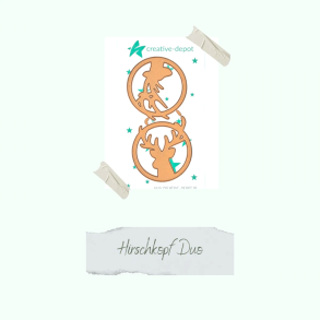 Creative-depot - Die - Hirschkopf Duo / Hjortehoved par
