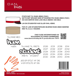 FORUDBESTILLING - Forventes p� lager 30/3 - Dan Dies - Die - 3D studenterhue med tekster - Tilbeh�r til 79361