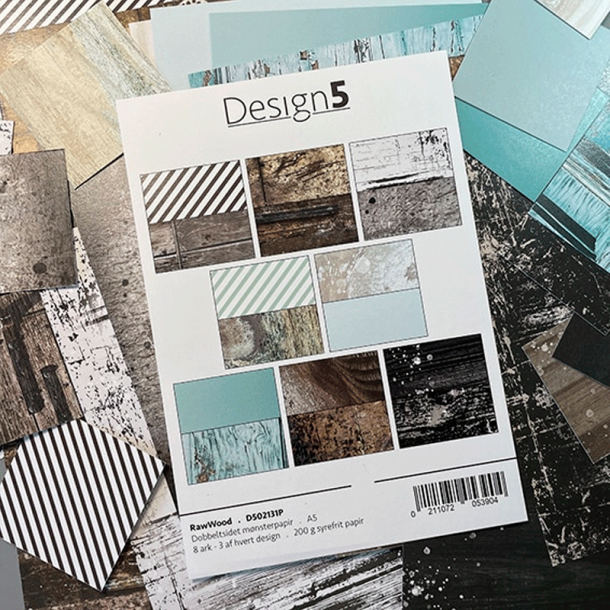 Design5 - A5 Papirpakke - RawWood / R�t tr�