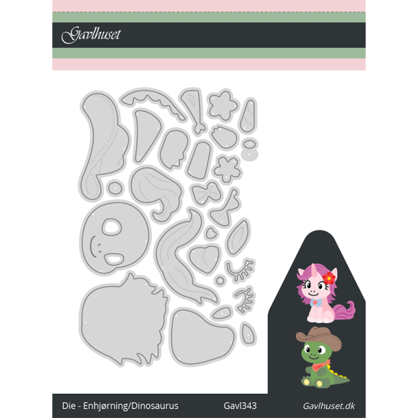 Gavlhusets Design - Die - Enhj�rning/Dinosaurus