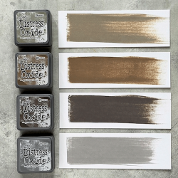 Distress Mini Oxide Kit 12 - Frayed burlap,Gathered twigs,Ground espresso,Hickory smoke