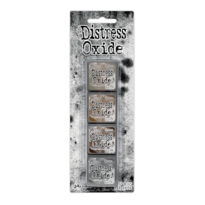 Distress Mini Oxide Kit 12 - Frayed burlap,Gathered twigs,Ground espresso,Hickory smoke
