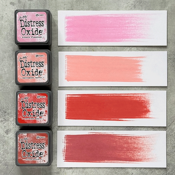 Distress Mini Oxide Kit 7 - Kitsch flamingo, Saltwater taffy,Candied apple,Fired brick