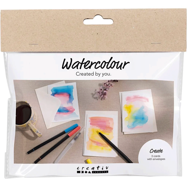 Mini DIY Kit - Akvarel - Kort med kuverter