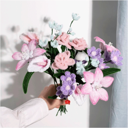 DIY Kit - Chenilleblomster - Blomster - Pastelfarver