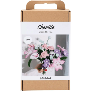DIY Kit - Chenilleblomster - Blomster - Pastelfarver