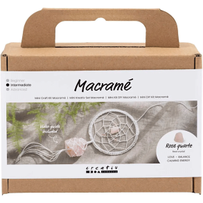 Mini DIY Kit - Macram - Drmmefanger med rosenkvarts krystal
