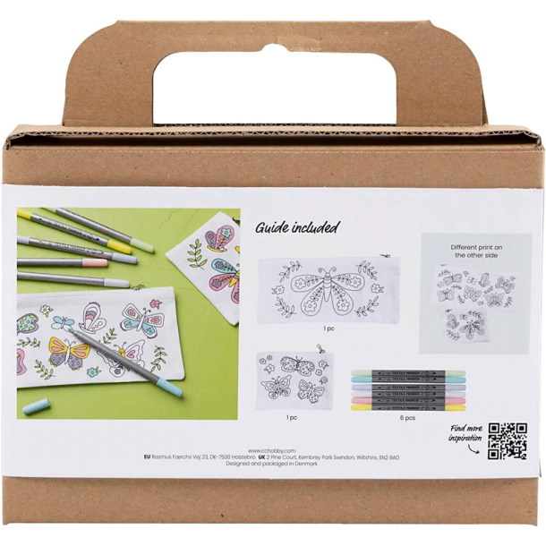 Mini DIY Kit - Tekstilfarvelgning - Sommerfugl