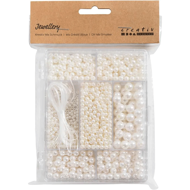 DIY Mix Smykker - Halskde og armbnd - Hvid perlemor