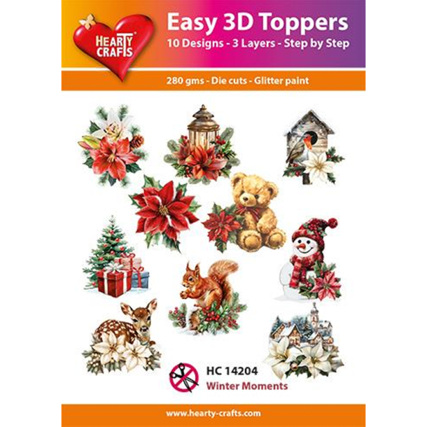 Hearty Crafts - Easy 3D Toppers - Udstansede motiver m. Vinter jeblikke