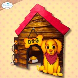 FORUDBESTILLING!!! - Elizabeth Craft Designs - Die - Dog House build a book / Hundehus byg-en-bog