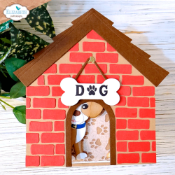 FORUDBESTILLING!!! - Elizabeth Craft Designs - Die - Dog House build a book / Hundehus byg-en-bog