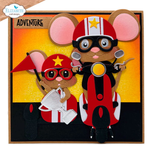 Elizabeth Craft Designs - Dies - Scooter with sidecar / Scooter med sidevogn