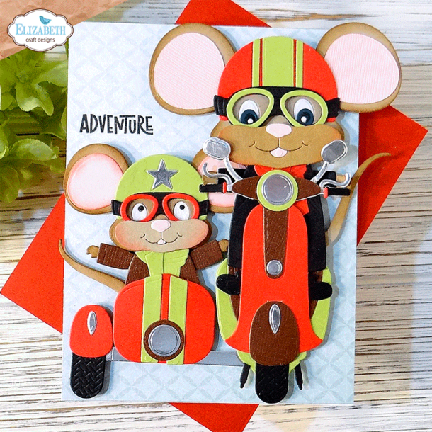 Elizabeth Craft Designs - Dies - Scooter with sidecar / Scooter med sidevogn