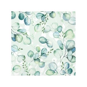 IHR - Frokostservietter - Eucalyptus Allover Light Green - 20stk