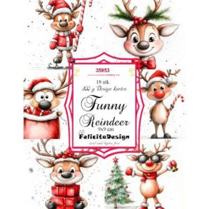 Felicita Design - Toppers - Funny Reindeer / Sjove rensdyr
