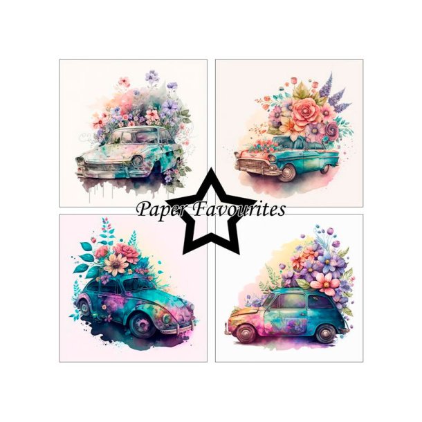 Paper Favourites - Blok 6" - Floral Cars