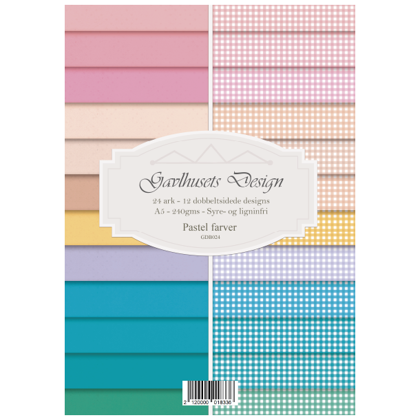 Gavlhusets Design - Blok A5 - Ternet Striber - Pastel