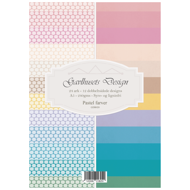 Gavlhusets Design - Blok A5 - Bobler - Pastel