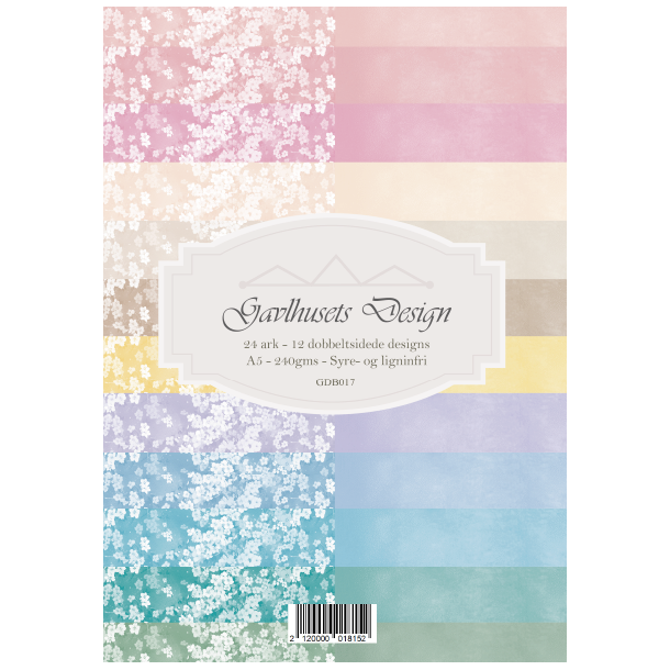 Gavlhusets Design - Blok A5 - Blomstereng - Pastel