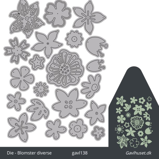 Gavlhusets Design - Die - Blandede Blomster