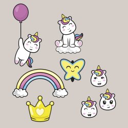 Gavlhusets Design - Die - Enhjrning/regnbue