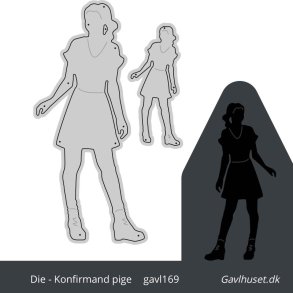 Gavlhusets Design - Die - Pige Silhouette - Konfirmand - Afslappet