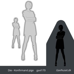 Gavlhusets Design - Die - Pige Silhouette - Konirmand - Sej