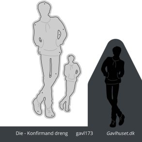 Gavlhusets Design - Die - Dreng Silhouette - Konfirmand - Afslappet