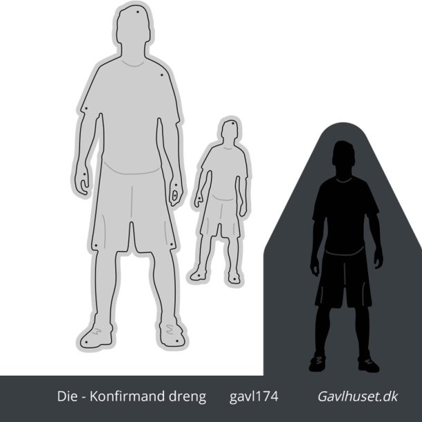 Gavlhusets Design - Die - Dreng Silhouette - Konfirmand - Sporty