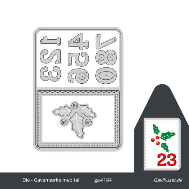 Gavlhusets Design - Die - Gavemrke med tal