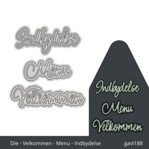 Gavlhusets Design - Die - velkommen menu og indbydelse hndskrift