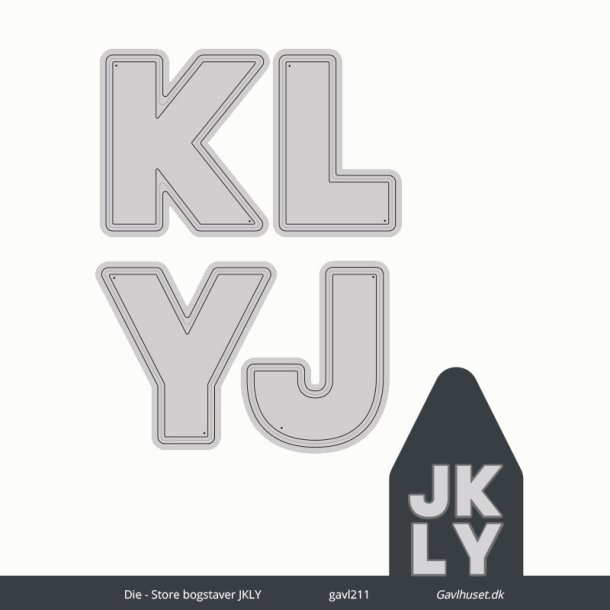 Gavlhusets Design - Die - JKLY store bogstaver