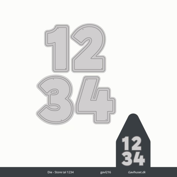 Gavlhusets Design - Die - 1234 store tal