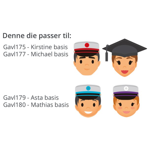 Gavlhusets Design - Die - Studenterhue og mortarboard